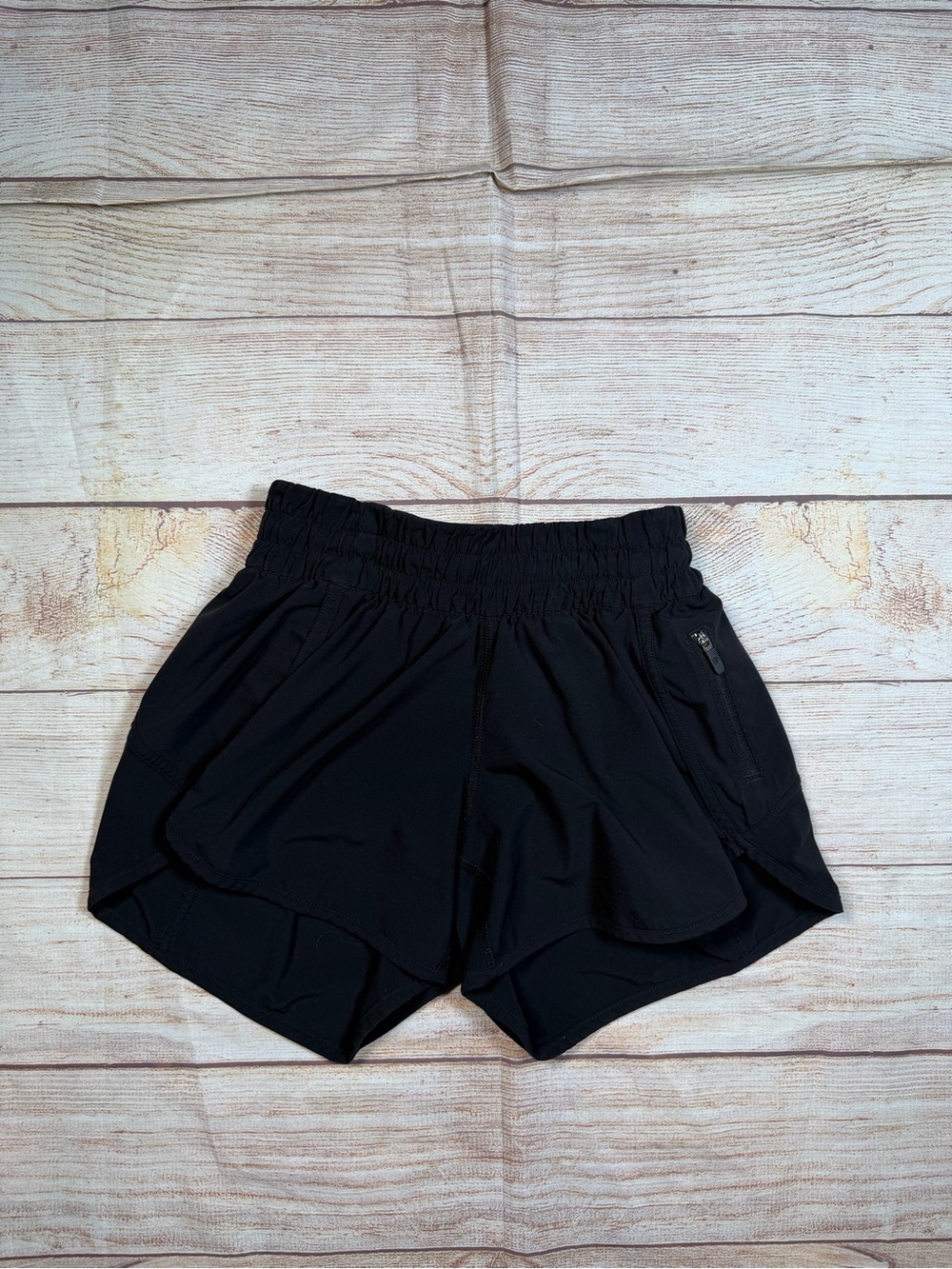 Lululemon Black Tracker Women's Athletic Shorts with Zip Pocket